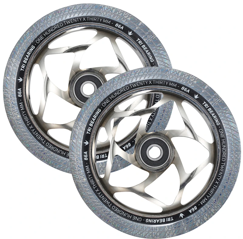 ENVY - 120MM X 30MM TRI BEARING WHEEL - CHROME/CLEAR 5 ENVY - 120MM X 30MM TRI BEARING WHEEL - CHROME/CLEAR - Image 3