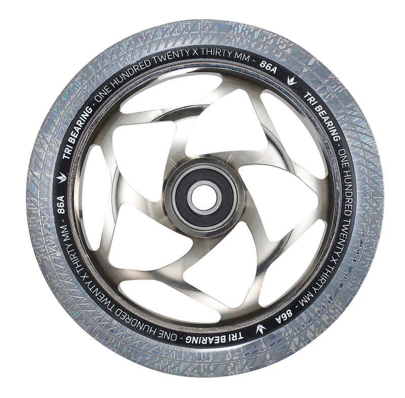 ENVY - 120MM X 30MM TRI BEARING WHEEL - CHROME/CLEAR 4 ENVY - 120MM X 30MM TRI BEARING WHEEL - CHROME/CLEAR - Image 2
