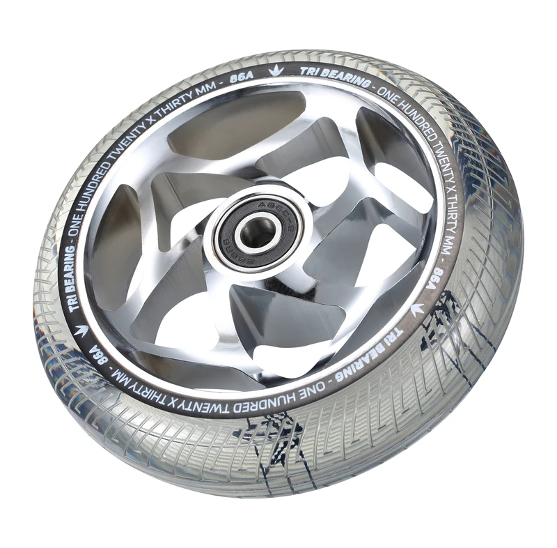 ENVY - 120MM X 30MM TRI BEARING WHEEL - CHROME/CLEAR 3 ENVY - 120MM X 30MM TRI BEARING WHEEL - CHROME/CLEAR